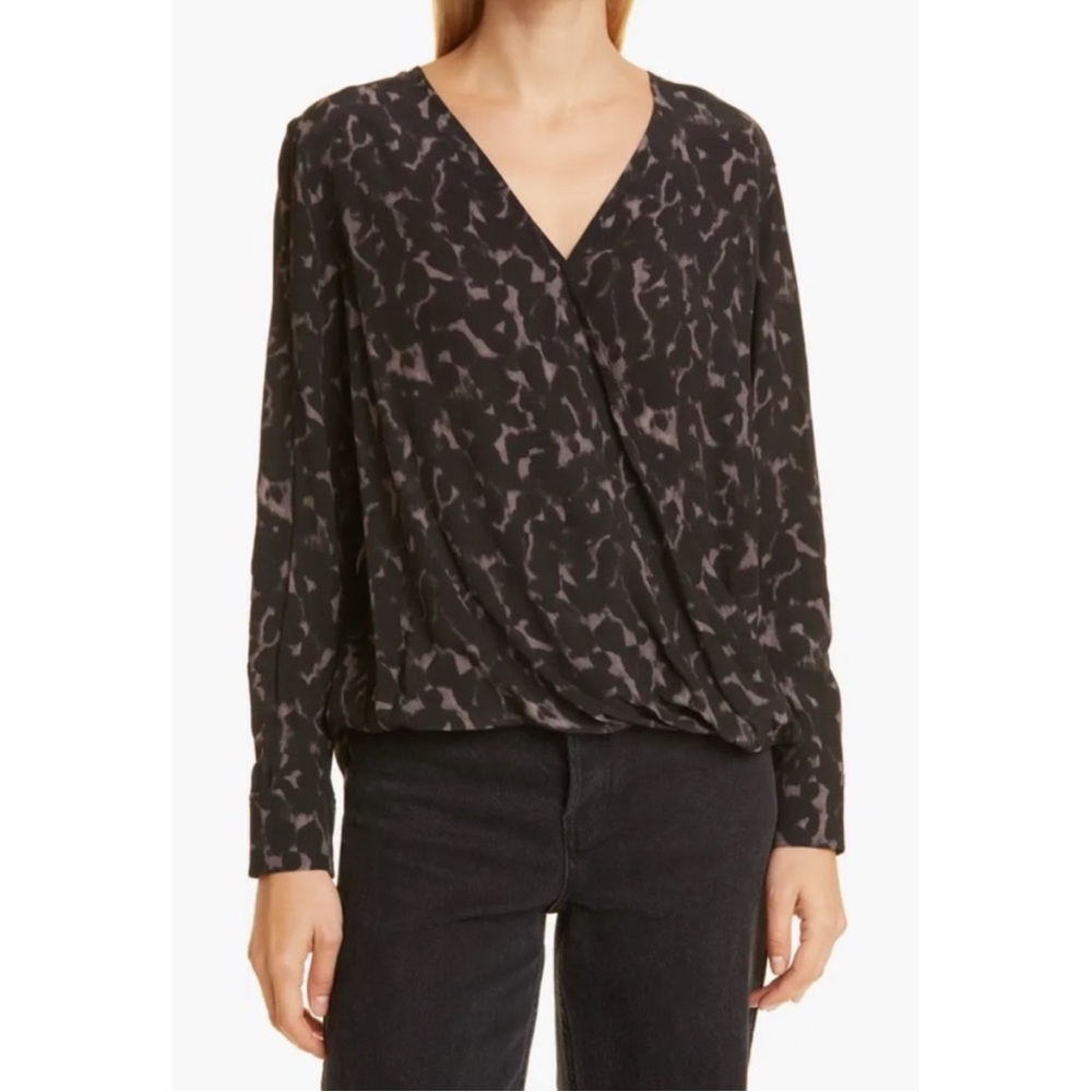 NWOT Rails Hillary Diffused Cheetah Print Blouse size M